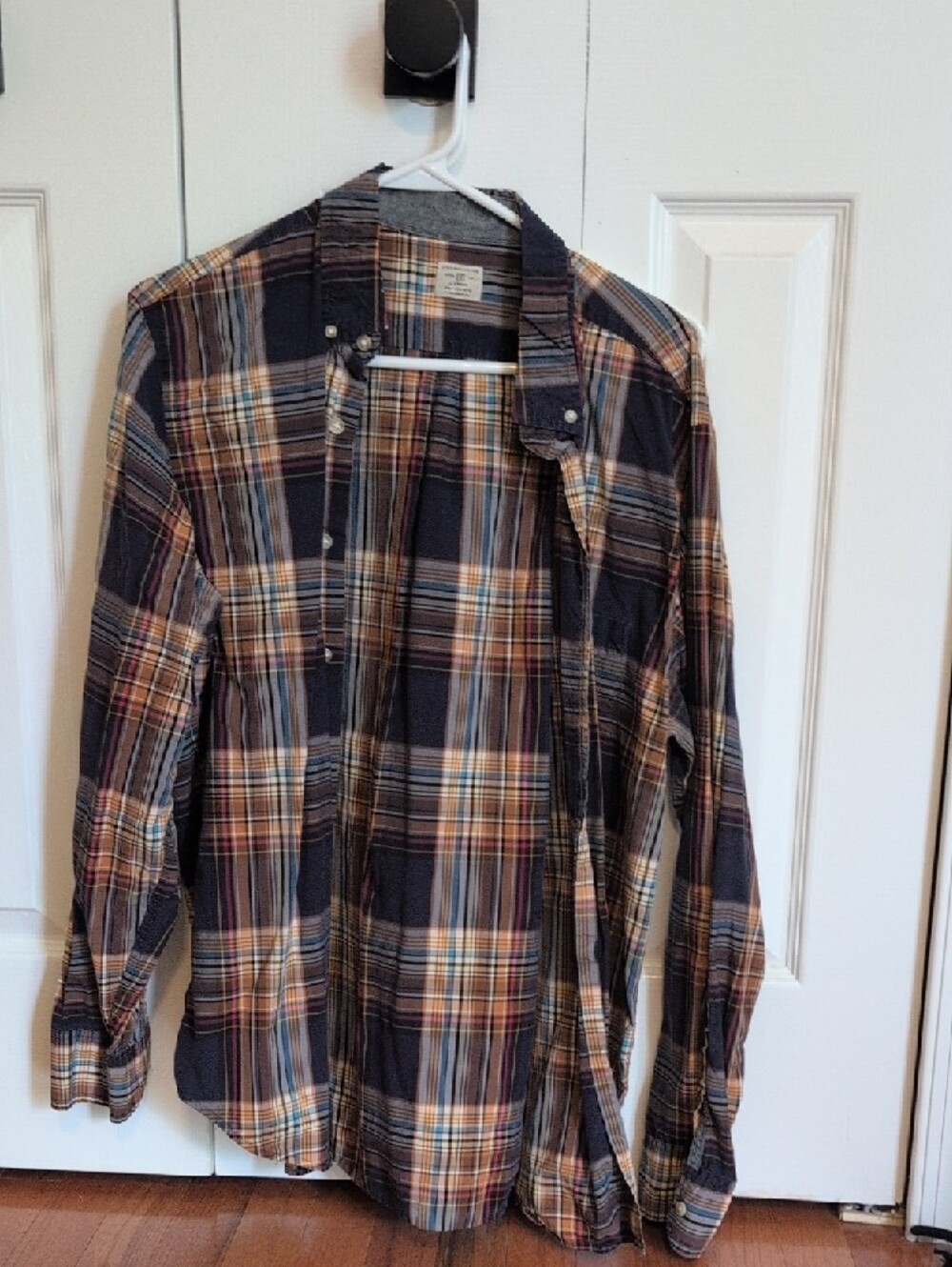 J. Crew Plaid Button-Down Shirt in Brown, Blue, Cream
